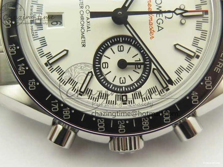 0217 UrbanChic Speedmaster Moonwatch OMF 1:1 Best Edition White Dial Black Hand on SS Bracelet A 8045